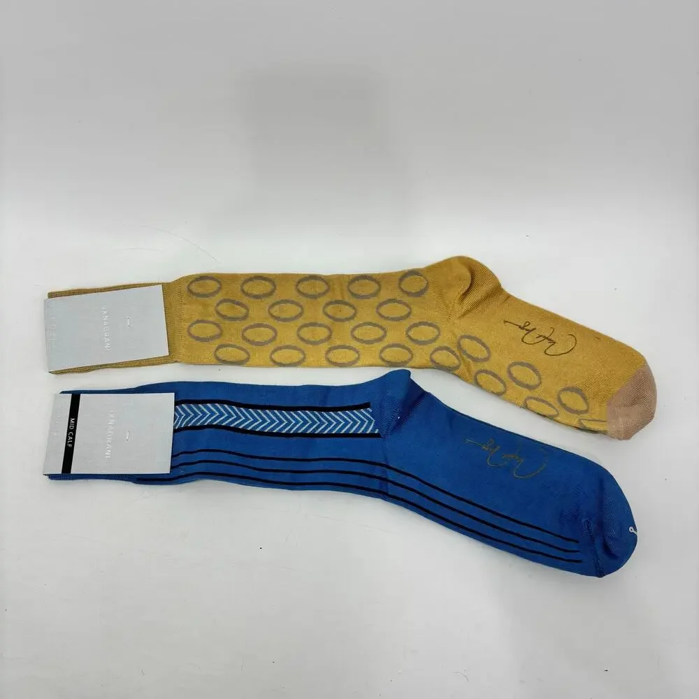 Vknagrani Men's Dress Socks Yellow Circles Blue Arrows Career